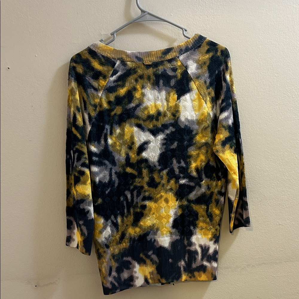 St. John Yellow and Blue Patterned Cardigan* - Picture 7 of 11